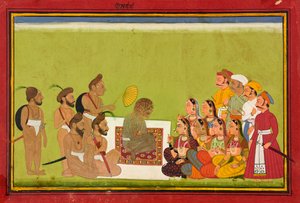 रोम ऋषि के साथ एक दर्शक, c.1700-1725 द्वारा इंडियन स्कूल