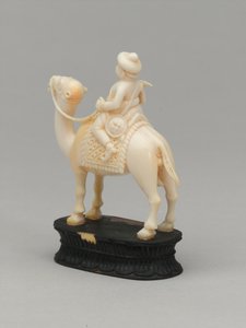 ब्लैक नाइट, शतरंज का टुकड़ा, भारत, 1820 लगभग द्वारा इंडियन स्कूल