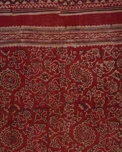 भू, कमल की कली और रोसेट पैटर्न, भारतीय, c.1500 (कपास) (विस्तार) के साथ निर्यात व्यापार के लिए ब्लॉक-मुद्रित कपड़ा द्वारा इंडियन स्कूल