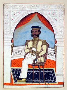 कर्नल धुन्काल सिंह, द किंगडम ऑफ़ द पंजाब, इसके रूलर्स एंड चीफ्स, वॉल्यूम II, एक अज्ञात भारतीय कलाकार द्वारा 30 वॉटरकलर अध्ययन की मात्रा, c.1840 (कागज पर wc) द्वारा इंडियन स्कूल