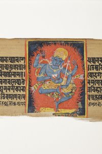 डांसिंग हेरुका, c.1150-1200 (ताड़ के पत्ते पर अपारदर्शी wc और स्याही) द्वारा इंडियन स्कूल