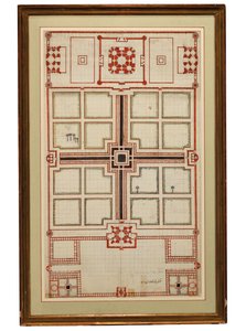 ताजमहल, आगरा, उत्तर भारत के बागानों की प्रारंभिक योजनाबद्ध योजना, c.1805 द्वारा इंडियन स्कूल