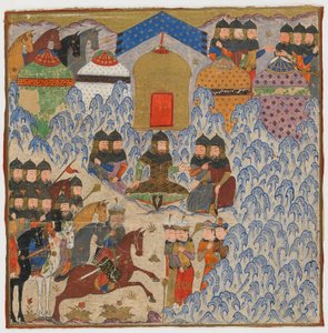 फिरदौसी द्वारा एक शाहनामा (किंग्स की पुस्तक) का फोलियो (d.1020); रुस्तम अनौपचारिक, संभवतः भारत, c.1425-50 (अपारदर्शी जल रंग और कागज पर सोना) द्वारा इंडियन स्कूल