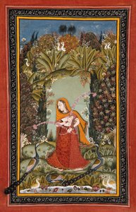 मालकोस की गौरी रागिनी, c.1770 (कागज पर अपारदर्शी शौचालय) द्वारा इंडियन स्कूल