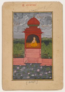 कामोदनी रागिनी, एक बिखरी हुई रागमाला श्रृंखला का पृष्ठ, c.1800 (कागज पर wc) द्वारा इंडियन स्कूल