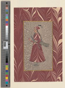 लेडी कैरिंग ए पीकॉक, बीजापुर, c.1660 द्वारा इंडियन स्कूल