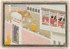 एक बिखरे हुए हमीर हाथ श्रृंखला से पत्ती, 1800-1810 (कागज पर अपारदर्शी wc और सोना) द्वारा इंडियन स्कूल