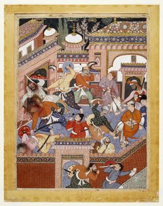 सिन्हुर बाल्की और लुलु द स्पाई के नेतृत्व में, अय्यर ने थ्रेट्स ऑफ़ प्रिज़न गार्ड्स और फ्री सेड फ़ारुख-निज़ाद, 1557 - 1572 (अपारदर्शी जल रंग और सूती कपड़े पर सोना) द्वारा इंडियन स्कूल