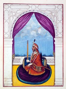 महाराजा नाओ निहाल सिंह, पंजाब के साम्राज्य से, इसके शासकों और प्रमुखों, खंड I, एक अज्ञात भारतीय कलाकार द्वारा 27 वॉटरकलर अध्ययन की मात्रा, c.1840 (कागज पर wc) द्वारा इंडियन स्कूल