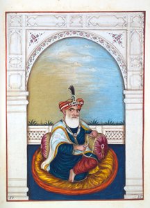 नवाब सरफराज खान (मुल्तानी), पंजाब के साम्राज्य से, इसके शासकों और प्रमुखों, खंड II, एक अज्ञात भारतीय कलाकार द्वारा 30 वॉटरकलर अध्ययन की मात्रा, c.1840 (कागज पर wc) द्वारा इंडियन स्कूल