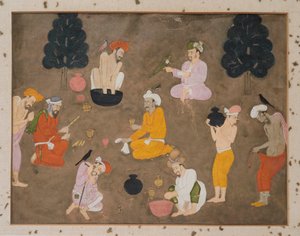 भांग तैयार करते नौ आदमी द्वारा इंडियन स्कूल
