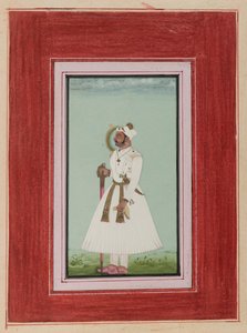 राव वीर सिंह का चित्र, c.1780-1790 (कागज पर अपारदर्शी wc और सोना) द्वारा इंडियन स्कूल