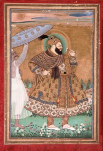 गोलकुंडा के सुल्तान अबुल हसन का चित्र, स्थायी, c.1675 (कागज पर अपारदर्शी wc और सोना) द्वारा इंडियन स्कूल