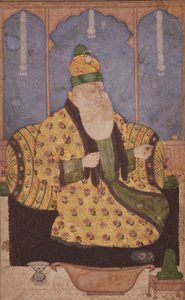 एक सूफी शेख का चित्र, c.1670 (कागज पर अपारदर्शी wc और सोना) द्वारा इंडियन स्कूल