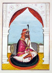 राज सुचेत सिंह, द किंगडम ऑफ़ द पंजाब, इसके रूलर्स एंड चीफ्स, वॉल्यूम I, एक अज्ञात भारतीय कलाकार द्वारा 27 वॉटरकलर के अध्ययन की मात्रा, c.1840 (कागज पर wc) द्वारा इंडियन स्कूल