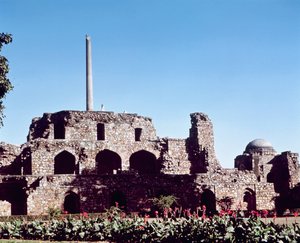 गढ़ कोटला फिरोज शाह के खंडहर, फिरोज शाह तुगलक द्वारा स्थापित (1351-88) द्वारा इंडियन स्कूल