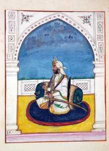 सरदार शमशीर सिंह, पंजाब के साम्राज्य से, इसके शासकों और प्रमुखों, खंड I, एक अज्ञात भारतीय कलाकार द्वारा 27 वॉटरकलर अध्ययन की मात्रा, c.1840 (कागज पर wc) द्वारा इंडियन स्कूल