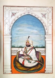 सरदीर अजीत सिंह, द किंगडम ऑफ़ द पंजाब, इसके रूलर्स एंड चीफ्स, वॉल्यूम I, एक अज्ञात भारतीय कलाकार द्वारा 27 वॉटरकलर अध्ययन की मात्रा, c.1840 (कागज पर wc) द्वारा इंडियन स्कूल