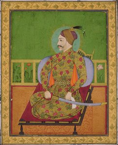 गोलकोंडा के सुल्तान अब्दुल्ला कुतुबशाह (reg.1626-72) डेक्कन, मुगल, c.1640 (कागज पर सोने और चांदी के साथ गौचे) द्वारा इंडियन स्कूल