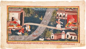 शिशुओं का आदान-प्रदान किया जाता है, 1600-25 (कागज पर अपारदर्शी wc) द्वारा इंडियन स्कूल