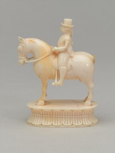 व्हाइट नाइट, शतरंज का टुकड़ा, भारत, 1820 लगभग द्वारा इंडियन स्कूल