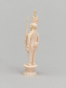 सफेद मोहरा, शतरंज का टुकड़ा, भारत, 1820 लगभग द्वारा इंडियन स्कूल