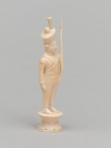 सफेद मोहरा, शतरंज का टुकड़ा, भारत, 1820 लगभग द्वारा इंडियन स्कूल