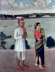 गोवा स्कूल के पानो से एक युवा महिला और बच्चे के साथ अंगारा का युवा द्वारा इंडियन स्कूल