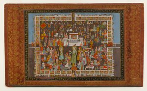 यूसुफ और ज़ुलैक्खा, 1875-1900 (कागज पर अपारदर्शी wc और सोना) द्वारा इंडियन स्कूल
