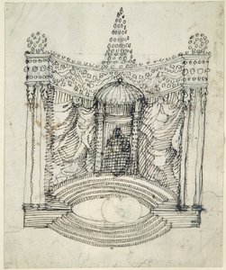 एक सिंहासन (कागज पर कलम और स्याही) द्वारा Inigo जोन्स
