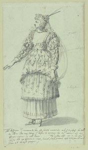 क्लोरिस: हेनरीएटा मारिया के लिए अंतिम स्केच, c.1631 (कागज पर कलम और स्याही) द्वारा Inigo जोन्स