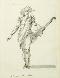 बाढ़: कोरस, c.1631 (कागज पर कलम और स्याही) द्वारा Inigo जोन्स