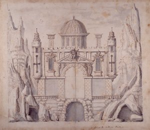ओबेरॉन पैलेस, c.1611 (कागज पर कलम और स्याही)