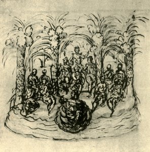 द मैरीटाइम रथ जिसमें द क्वीन एंड मस्कर्स शामिल हैं, c1635, 1942। द्वारा Inigo जोन्स
