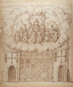 सुबह की बेटियों की रिहाई, c.1611 (कागज पर कलम और स्याही) द्वारा Inigo जोन्स