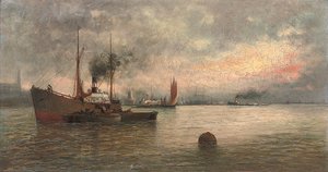 1871 में हार्बर में अनलोडिंग कार्गो द्वारा आयोनिस अल्तामोरस
