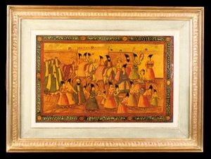 पेंट पैनल की एक जोड़ी, क़ज़र ईरान, 1850-75 द्वारा ईरानी स्कूल