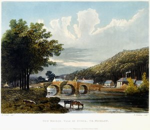 न्यू ब्रिज, ओवलोक की घाटी, कं विकलो, 1835 द्वारा आयरिश स्कूल