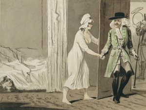 Cuckold हंट के लिए प्रस्थान, c.1800 (कागज पर wc के साथ पेन und स्याही)