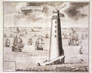 एडेडिस्टोन लाइटहाउस, हेंड्रिक हुल्सबर्ग द्वारा उकेरा गया, 1713 (देखें 40669)