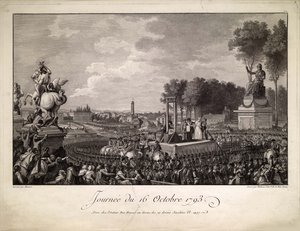 16 अक्टूबर, 1793 का दिन 16 अक्टूबर, 1793 को मैरी एंटोनेट का निष्पादन, सी। 1795.