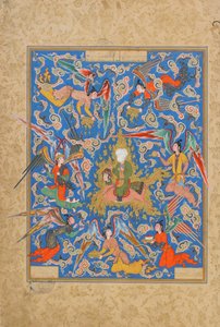 जामी (d.1492) हाफ अव्रंग (सेवन थ्रोंस) से फोलियो शायद मशद, खुरसान, ईरान, सफ़वीद काल, 1556-65 (अपारदर्शी जल रंग, स्याही और कागज पर सोना) द्वारा इस्लामी स्कूल