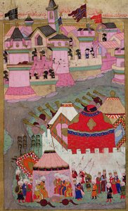 सुलेमान I (1494-1566) द्वारा विएना के TSM H.1524 घेराबंदी, 1529 में लोकमान द्वारा &39;हुनरनाम&39; से, 1588 द्वारा इस्लामी स्कूल