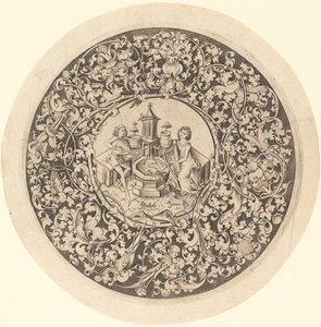 एक कुएँ के पास बजने वाले संगीतकारों के साथ गोलाकार आभूषण, c. 14951503. द्वारा इजरायल वैन मैक्केनम