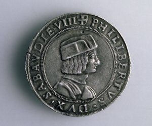 सावॉय के फिलीबर्ट द्वितीय (1497-1504) के 4-टेस्टोन सिक्का (obverse), 15 वीं -16 वीं शताब्दी (रजत) (रिवर्स के लिए 165733 देखें)