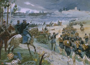 20 सितंबर 1870 को पोर्टा पिया के उल्लंघन के माध्यम से रोम पर कब्जा, चॉकलेट टैल्मोन के लिए 19 वीं सदी के अंत में बनाए गए रिसोर्गेमेंटो के इतिहास पर एक एल्बम से चित्रण द्वारा इतालवी स्कूल