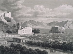 नेपल्स, इटली में Castel dell'Ovo द्वारा इतालवी स्कूल