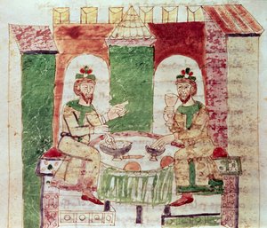 कोडेक्स 142 लिवर 16 चैप .4 रबनुस मोरस (डी .780-856) 1023 द्वारा डी यूनिवर्सो से अमीरों की तालिका द्वारा इतालवी स्कूल