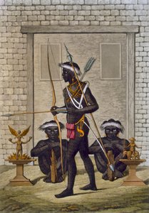 कांगो आदिवासी और बुत आंकड़े सबा या संप्रभु के महल की रक्षा करते हैं, c.1820s-30 द्वारा इतालवी स्कूल