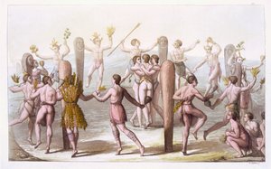 वर्जीनिया के मूल निवासियों के नृत्य, c.1820 द्वारा इतालवी स्कूल